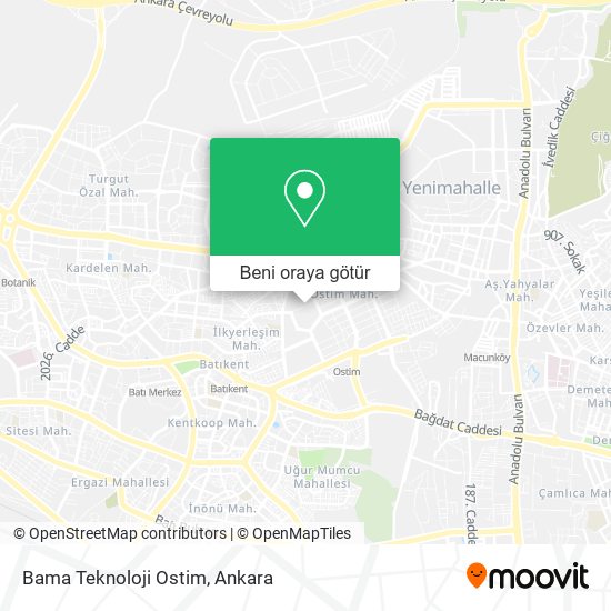 Bama Teknoloji Ostim harita