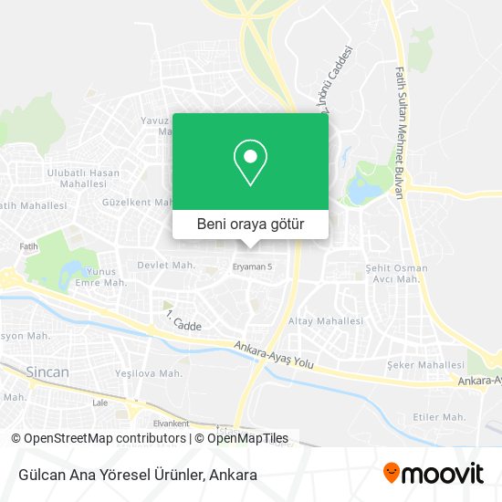 Gülcan Ana Yöresel Ürünler harita