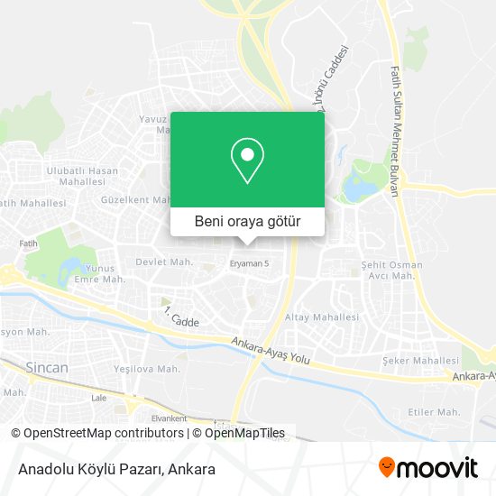 Anadolu Köylü Pazarı harita