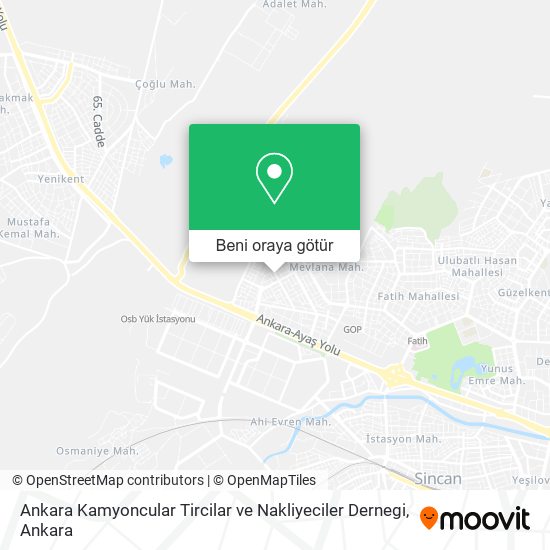 Ankara Kamyoncular Tircilar ve Nakliyeciler Dernegi harita