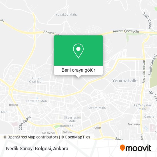 Ivedik Sanayi Bölgesi harita