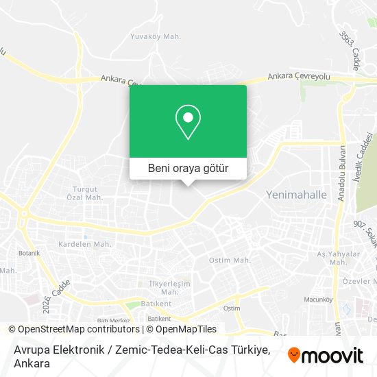 Avrupa Elektronik / Zemic-Tedea-Keli-Cas Türkiye harita