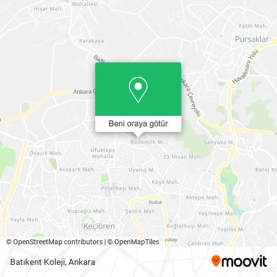 Batıkent Koleji harita