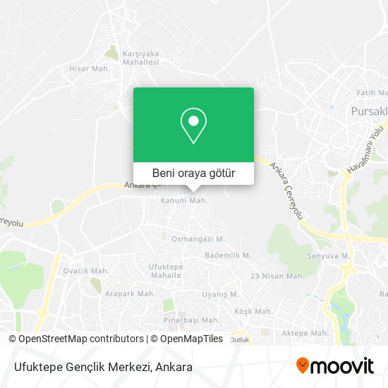 Ufuktepe Gençlik Merkezi harita