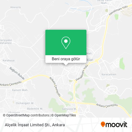 Alçelik İnşaat Limited Şti. harita
