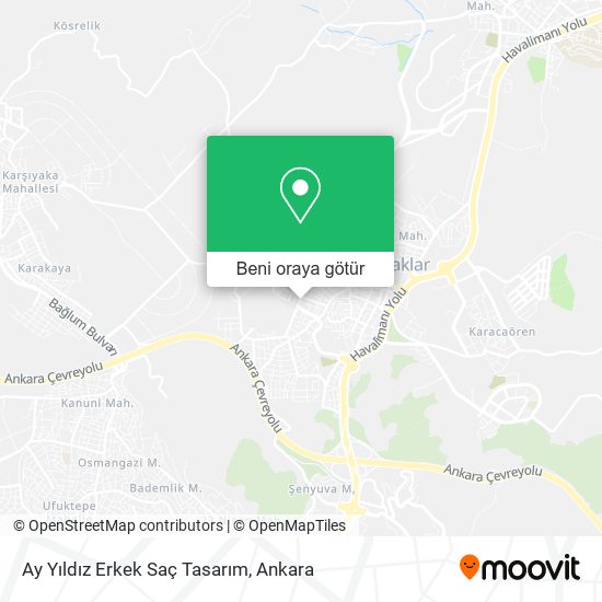 Ay Yıldız Erkek Saç Tasarım harita