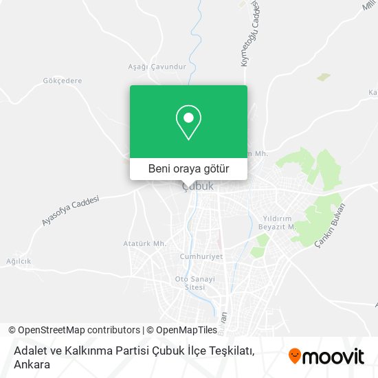 Adalet ve Kalkınma Partisi Çubuk İlçe Teşkilatı harita
