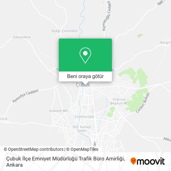 Çubuk İlçe Emniyet Müdürlüğü Trafik Büro Amirliği harita
