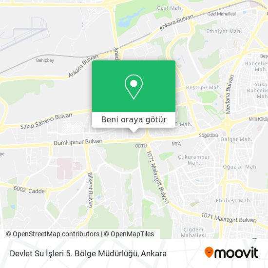 Devlet Su İşleri 5. Bölge Müdürlüğü harita