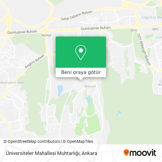 Üniversiteler Mahallesi Muhtarlığı harita