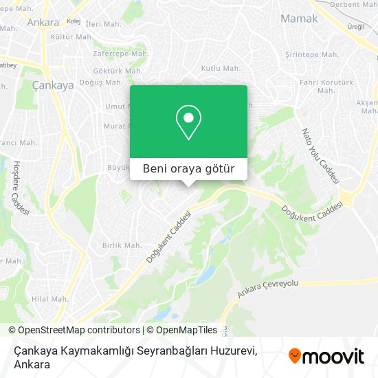 Çankaya Kaymakamlığı Seyranbağları Huzurevi harita