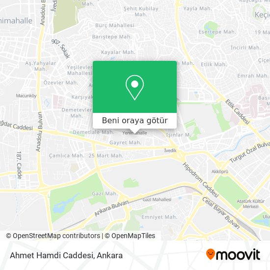 Ahmet Hamdi Caddesi harita