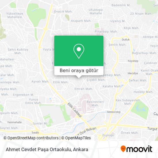 Ahmet Cevdet Paşa Ortaokulu harita