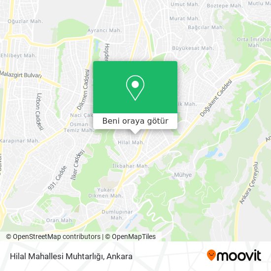 Hilal Mahallesi Muhtarlığı harita