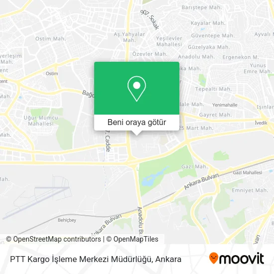 PTT Kargo İşleme Merkezi Müdürlüğü harita
