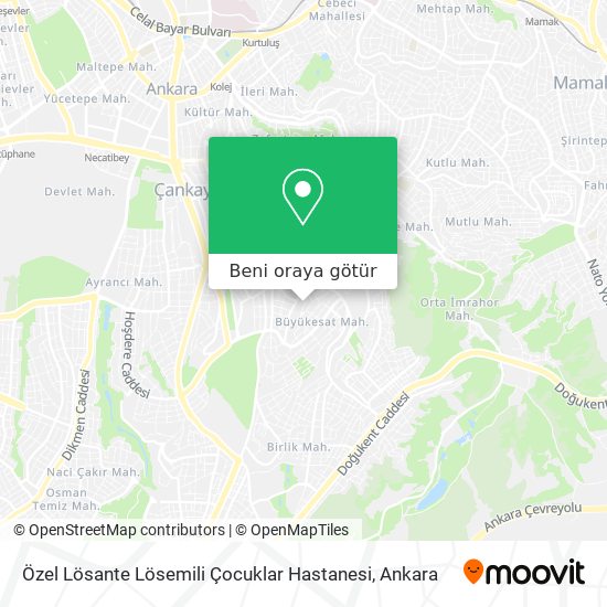 Özel Lösante Lösemili Çocuklar Hastanesi harita