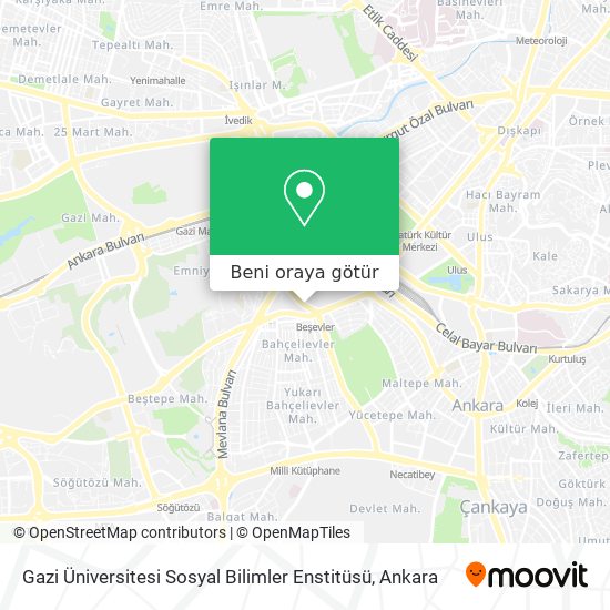 Gazi Üniversitesi Sosyal Bilimler Enstitüsü harita
