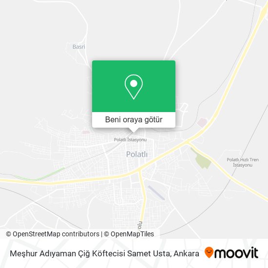 Meşhur Adıyaman Çiğ Köftecisi Samet Usta harita