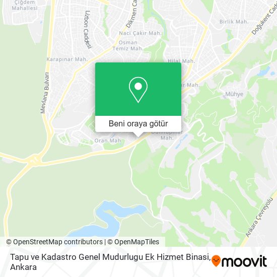 Tapu ve Kadastro Genel Mudurlugu Ek Hizmet Binasi harita