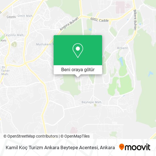 Kamil Koç Turizm Ankara Beytepe Acentesi harita