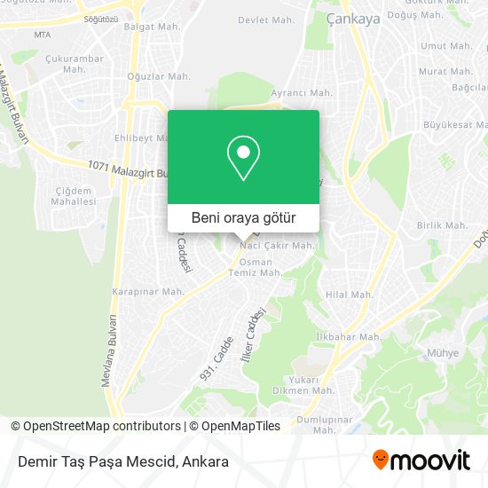 Demir Taş Paşa Mescid harita
