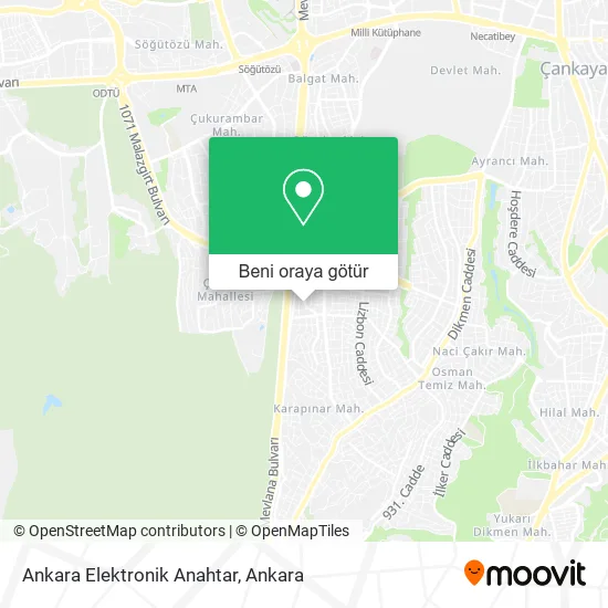 Ankara Elektronik Anahtar harita