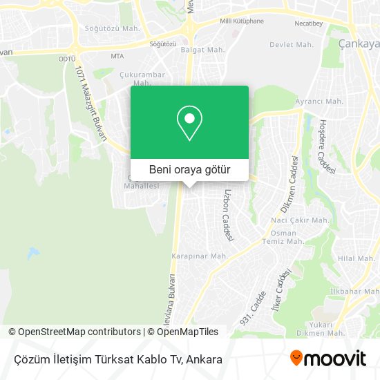 Çözüm İletişim Türksat Kablo Tv harita