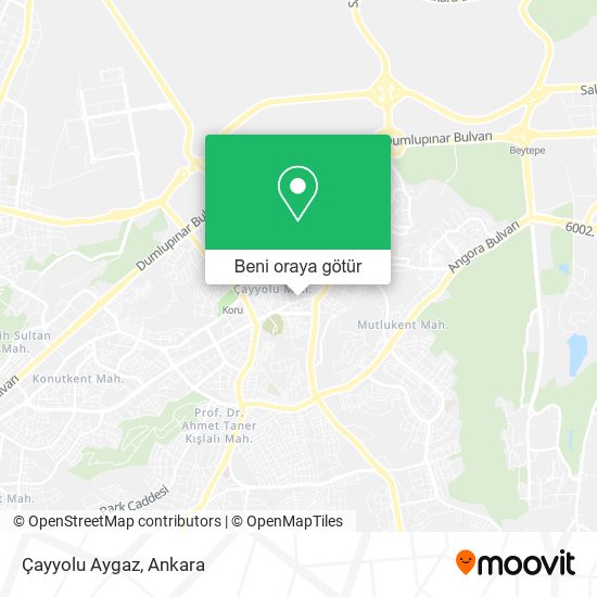 Çayyolu Aygaz harita