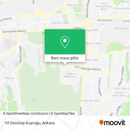 Yıl Otostop Kuyruğu harita