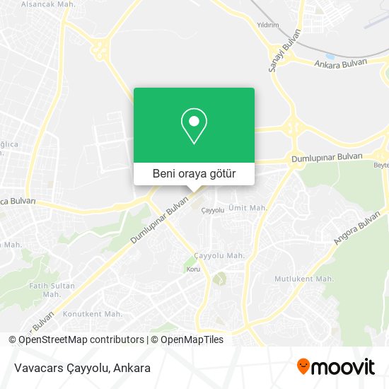 Vavacars Çayyolu harita