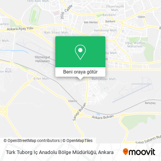 Türk Tuborg Iç Anadolu Bölge Müdürlüğü harita