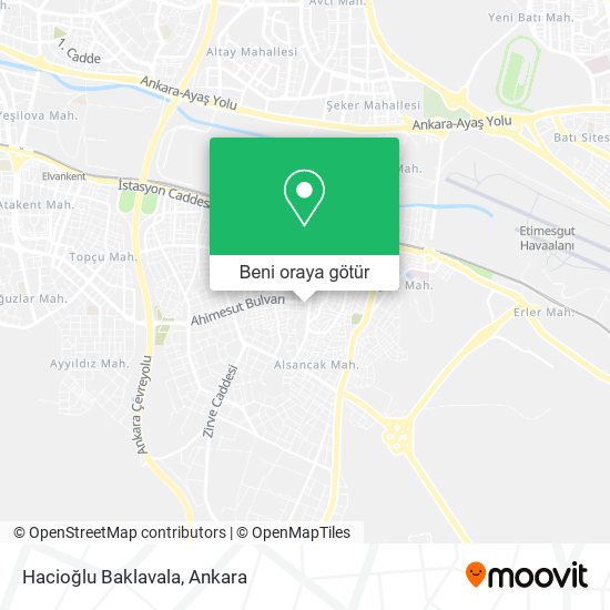 Hacioğlu Baklavala harita