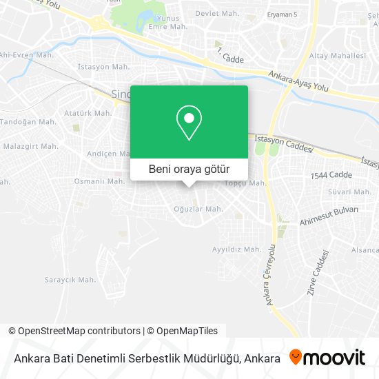 Ankara Bati Denetimli Serbestlik Müdürlüğü harita