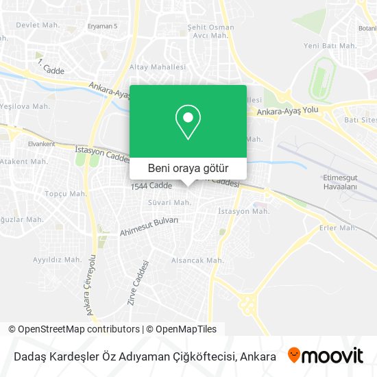 Dadaş Kardeşler Öz Adıyaman Çiğköftecisi harita