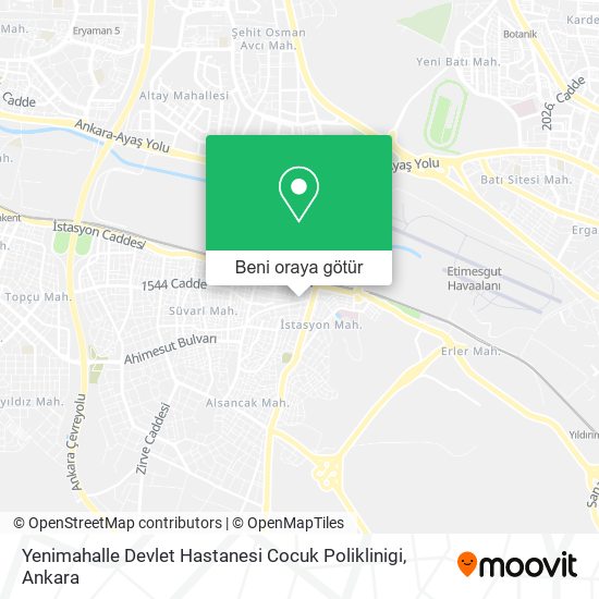 Yenimahalle Devlet Hastanesi Cocuk Poliklinigi harita