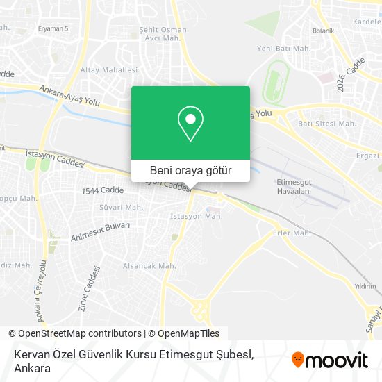 Kervan Özel Güvenlik Kursu Etimesgut Şubesl harita