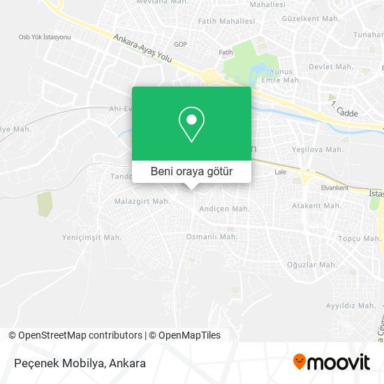 Peçenek Mobilya harita