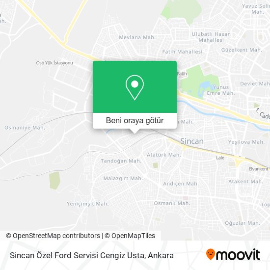 Sincan Özel Ford Servisi Cengiz Usta harita