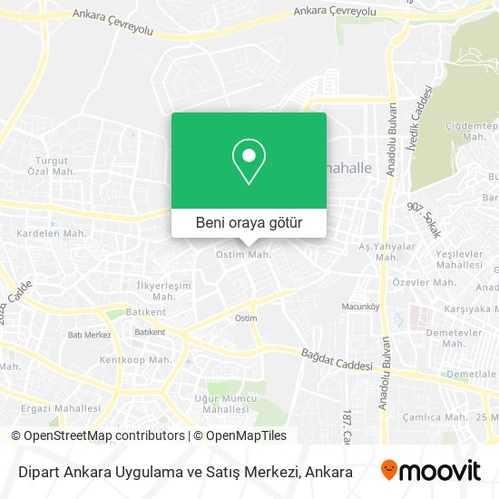 Dipart Ankara Uygulama ve Satış Merkezi harita