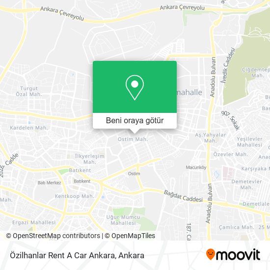 Özilhanlar Rent A Car Ankara harita