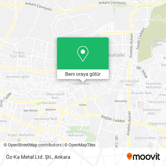 Öz-Ka Metal Ltd. Şti. harita