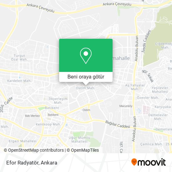 Efor Radyatör harita