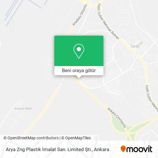 Arya Zng Plastik İmalat San. Limited Şti. harita