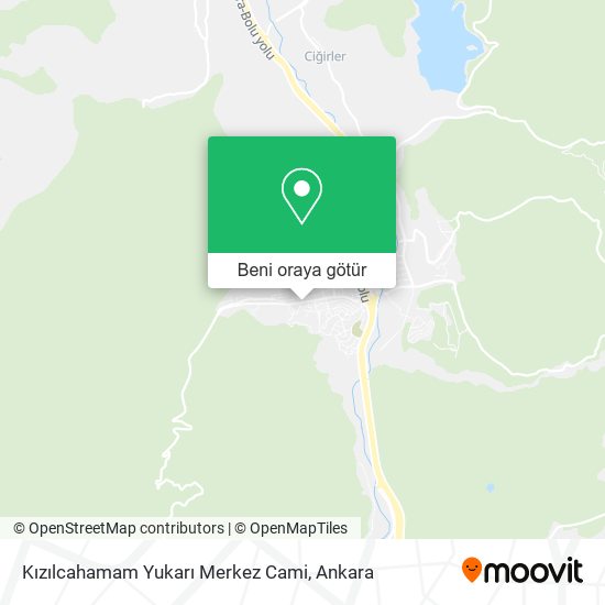 Kızılcahamam Yukarı Merkez Cami harita