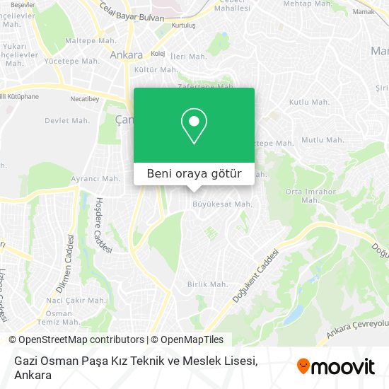 Gazi Osman Paşa Kız Teknik ve Meslek Lisesi harita