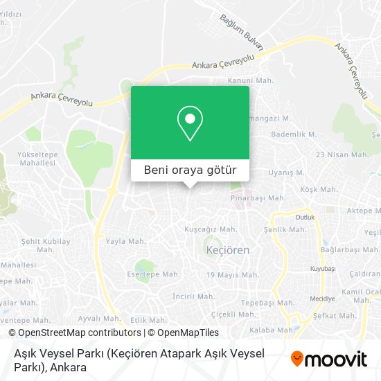 Aşık Veysel Parkı (Keçiören Atapark Aşık Veysel Parkı) harita