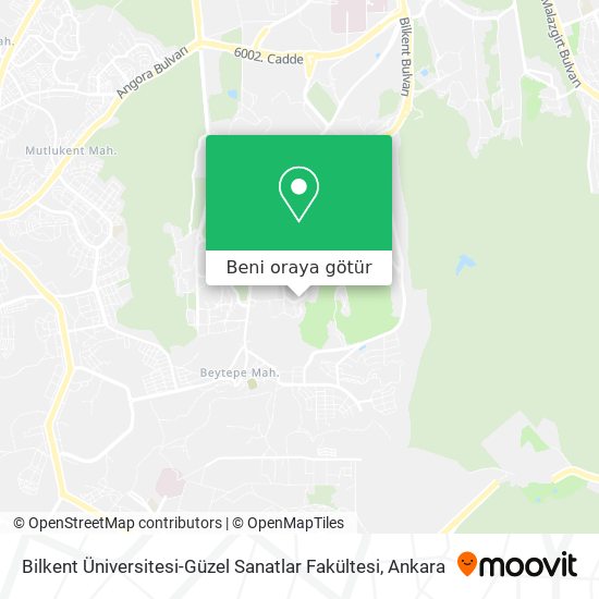 Bilkent Üniversitesi-Güzel Sanatlar Fakültesi harita