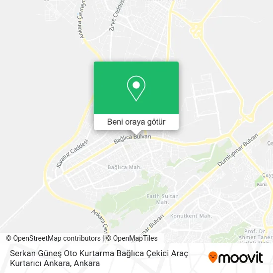 Serkan Güneş Oto Kurtarma Bağlıca Çekici Araç Kurtarıcı Ankara harita