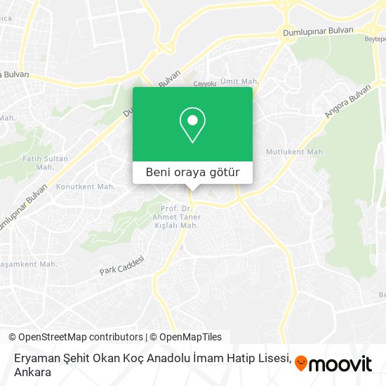 Eryaman Şehit Okan Koç Anadolu İmam Hatip Lisesi harita