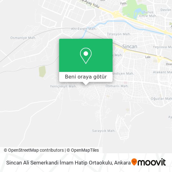 Sincan Ali Semerkandi İmam Hatip Ortaokulu harita